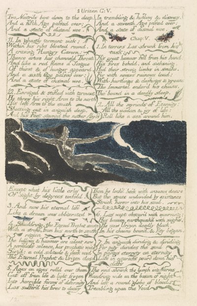 Two nostrils bent down to the deep..., plate 11 from The First Book of Urizen, 1794 by William Blake